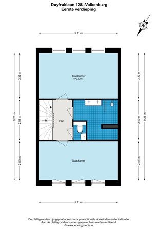Floorplan - Duyfraklaan 128, 2235 TV Valkenburg